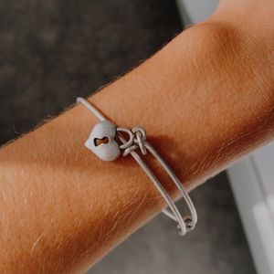 ALEX & ANI Heart Shaped Lock on Silver Bangle